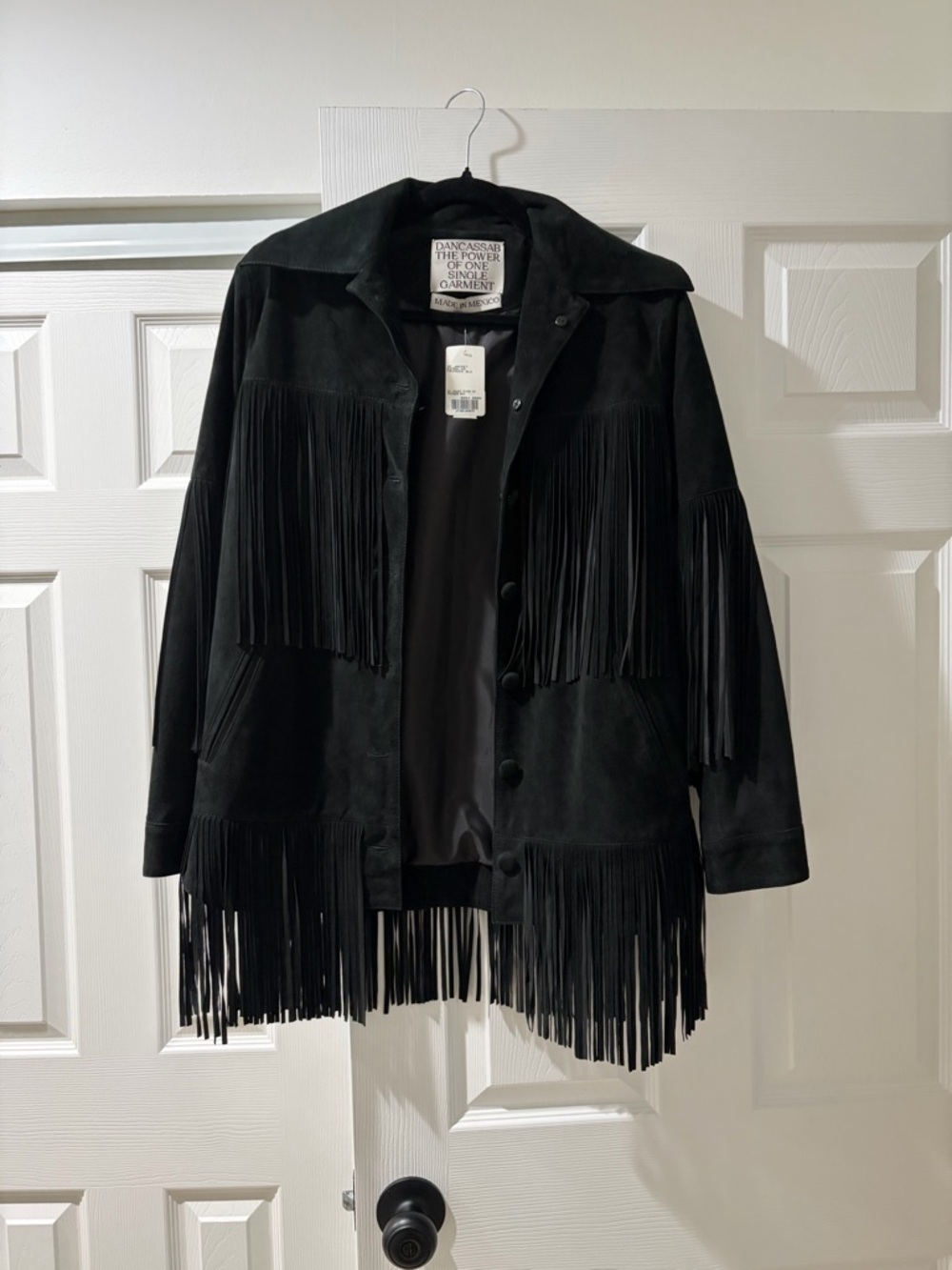 NWT Black Suede Fringe Jacket